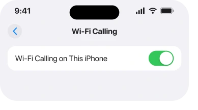 Settings, Cellular, Wi-Fi Calling turned on for the line you are testing