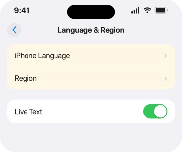 Language and Region beside the Siri language row