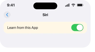 The Calendar Siri screen showing Learn from this App