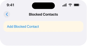 Settings, Privacy and Security, Blocked Contacts