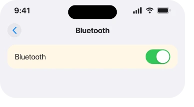 Settings, Bluetooth, showing the Bluetooth switch