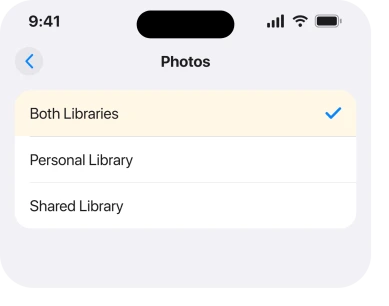 Photos app library view options