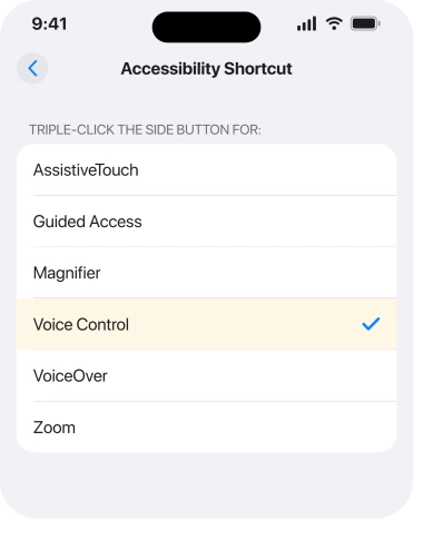 Settings, Accessibility, Accessibility Shortcut