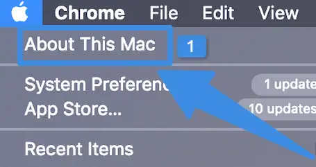 About this mac option on screen