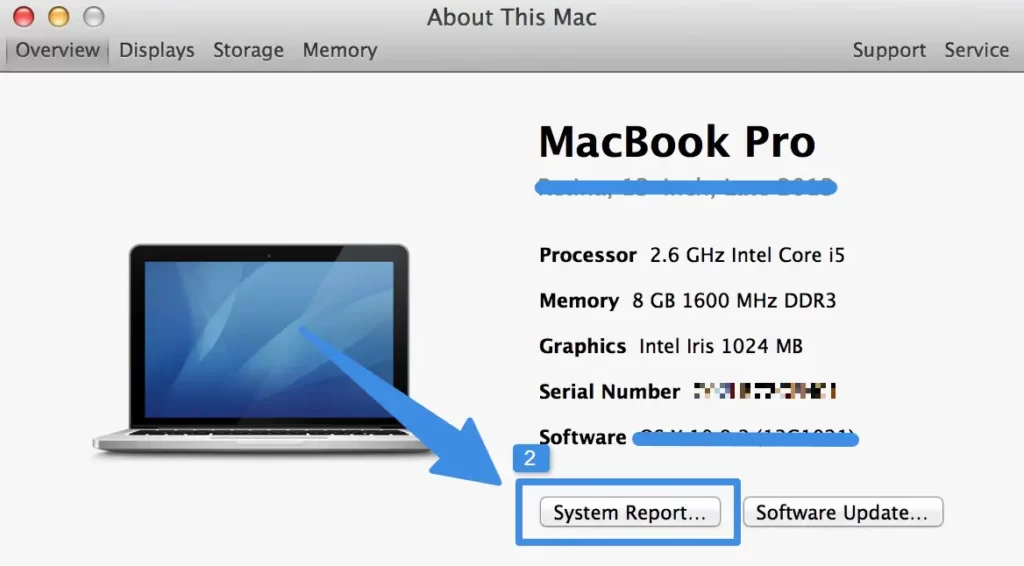 system report in Macbook pro