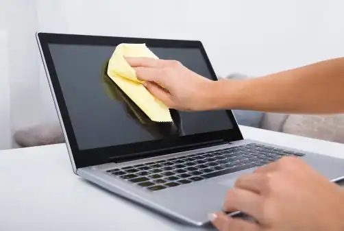 Gentle Rubbing laptop screen