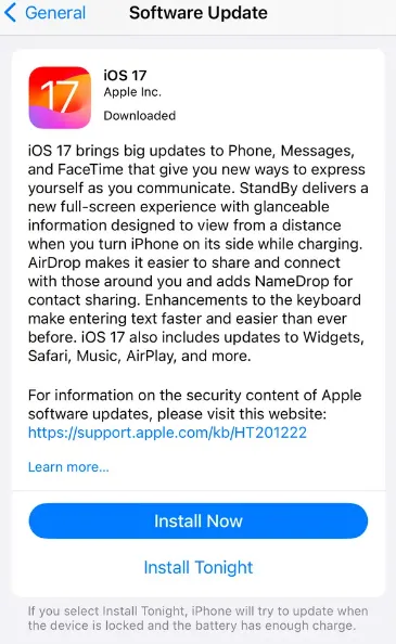 Update your iphone software