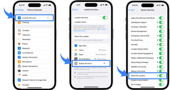Enable location services on your phone