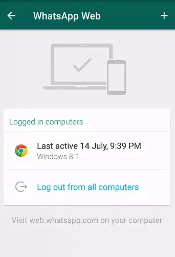 Log out whatsapp from all devices 