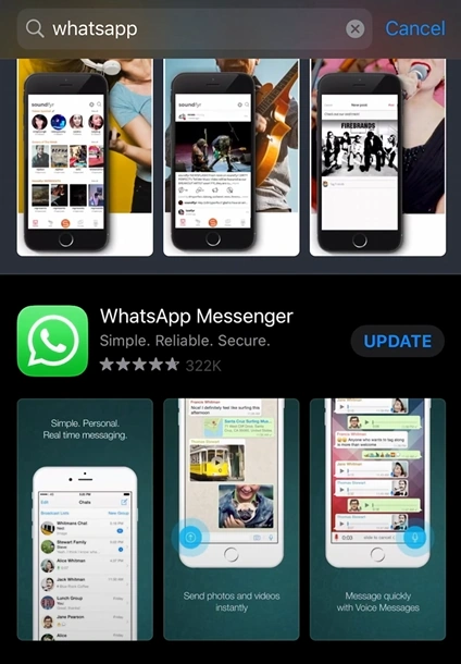 update whatsapp on iphone