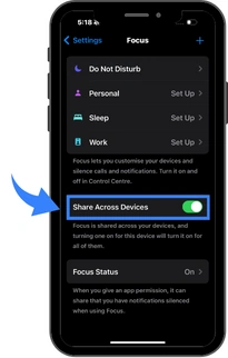 Disable share Across devices