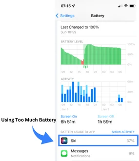 Siri using too much battery