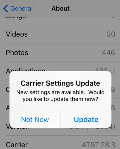update your carrier settings